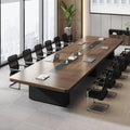 Modern minimalist conference table set - long table, chairs, and desk combination for meetings, negotiations, and employee training