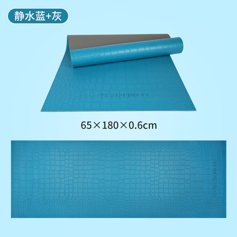 Pvc high-density yoga mat non-slip widened extra large fitness black mat floor mat thickened wholesale for home factory 6mm