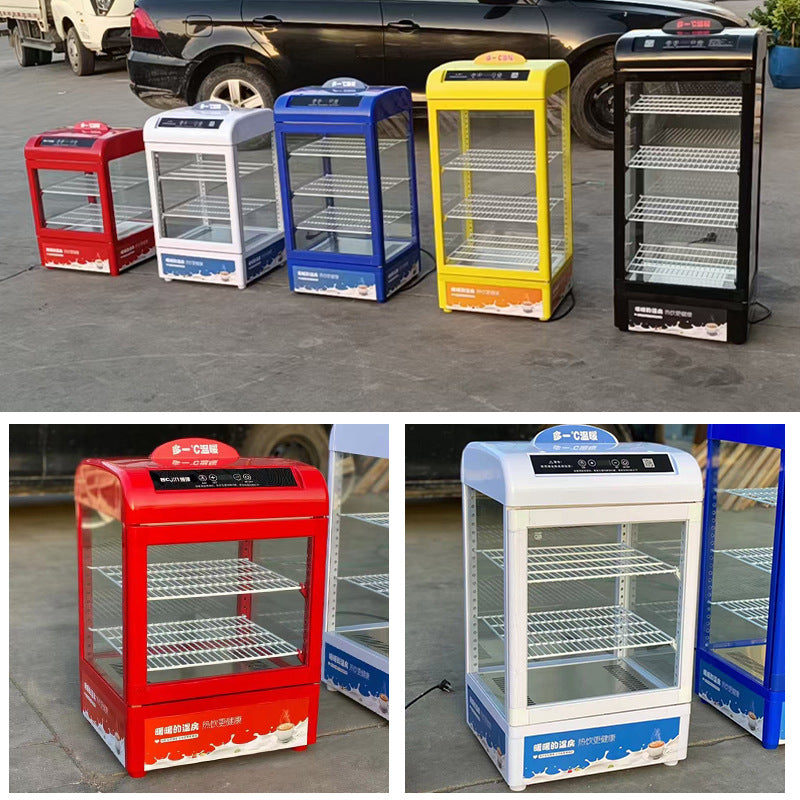 Commercial student milk warmer, mall milk & beverage hot drink dispenser, insulated display case, freestanding milk warmer