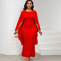 D556 european and american style spring new fashion chiffon cape sequin bodycon maxi dress banquet party gown