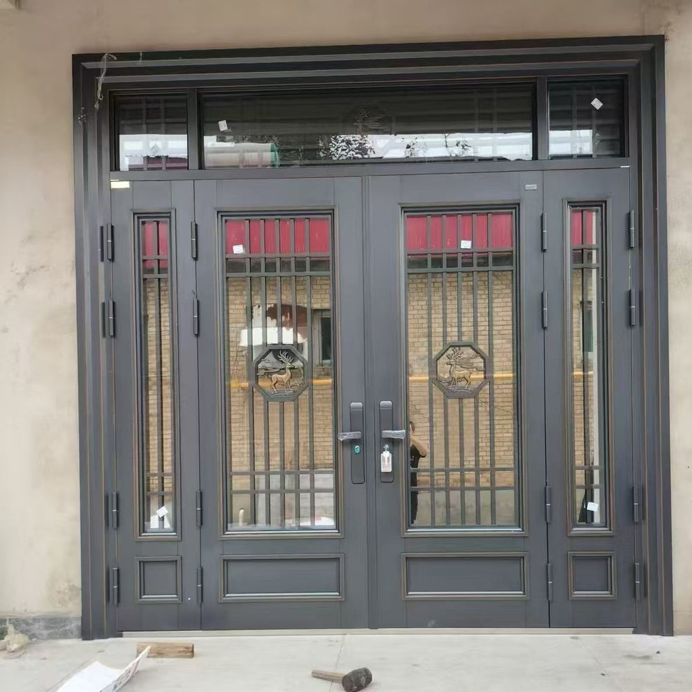 Factory direct zinc alloy glass splice door - stylish, bright, ideal for villas and country homes