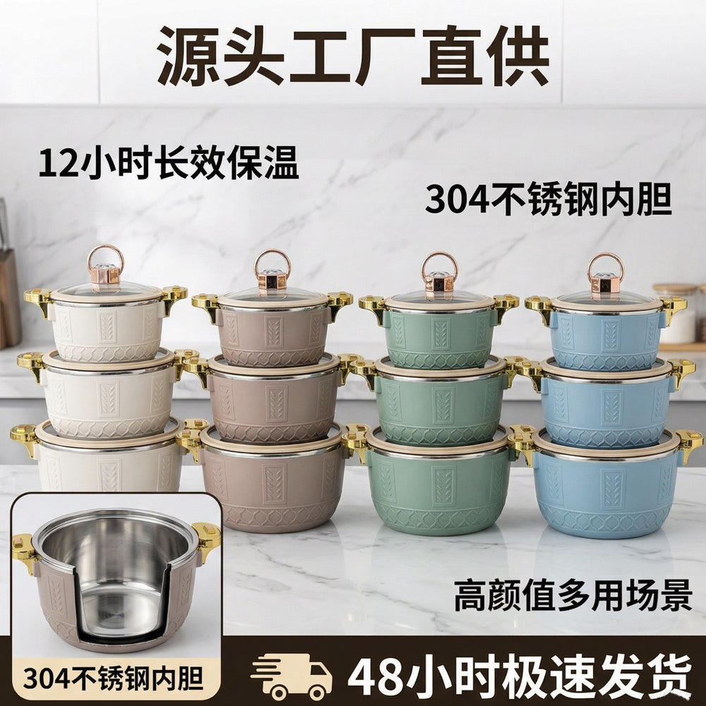 cross-border 3pcs insulated lunch box 2.5l-4.5l-6.5l hot selling african food warmer cont