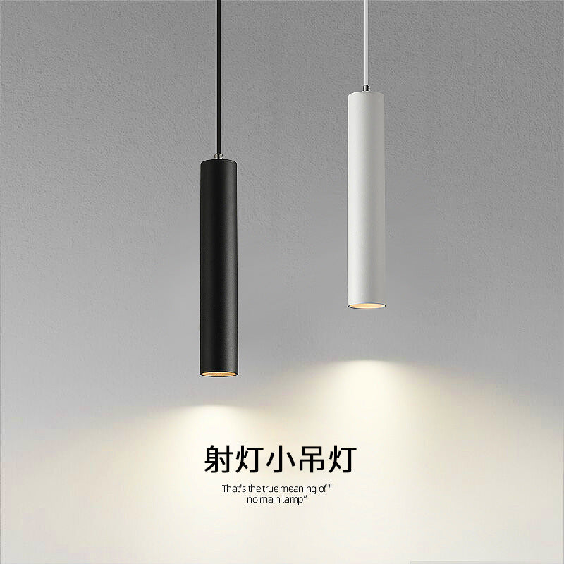 Modern minimalist matte extended linear pendant light - nordic black and white style for bedroom, bedside, bar, restaurant, and hotel