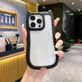 New apple 17 pro max compatible minimalist solid color cat ear phone case, iphone 15 drop-proof pc protective cover