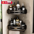 Bathroom black corner shelf, no punching, bathroom, washroom, bathroom, storage rack, tripod, corner storage rack