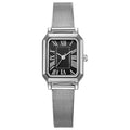 Vintage small square dial elegant student watch niche high-end metal mesh strap women's quartz watch wholesale