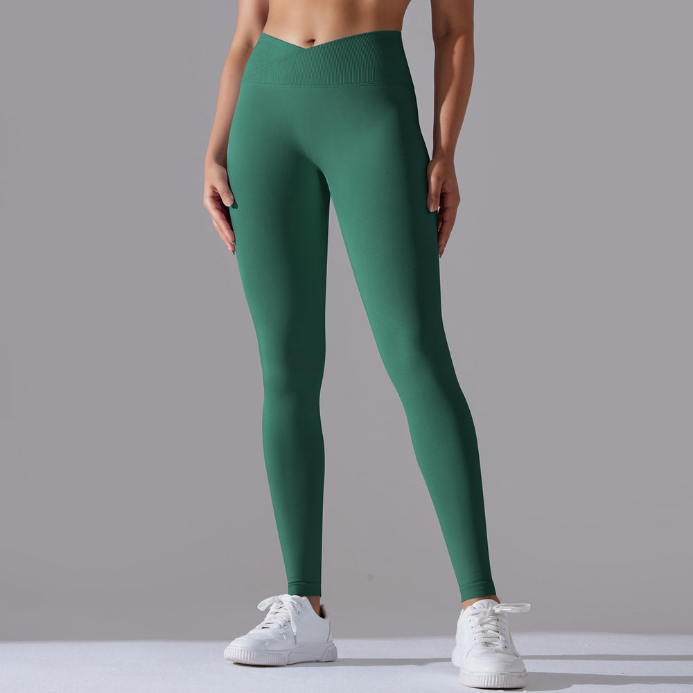 Fashion cross-border seamless tight yoga pants women's cross high waist peach butt lifting sports pants breathable quick-drying fitness pants