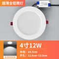 【all-aluminum, driver-based】4-inch 12w, cutout 110-130mm, cool white