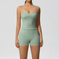 Ready-to-ship, solid color, double-sided brushed, racerback, longline tank top for women. perfect for running, fitness, yoga, and other workouts