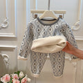 Pre-order: kids' fleece-lined thermal underwear set (ages 6-12) - girls' & boys' styles, trendy home wear, children's clothing