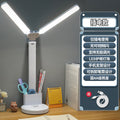 Source manufacturer smart clock double-headed eye protection desk lamp learning college student dormitory charging bedside lamp desk reading