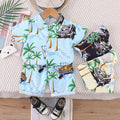 cross-border summer kids' outfit: hawaiian beachwear set for boys (0-4 years) - two-piece shirt set for travel