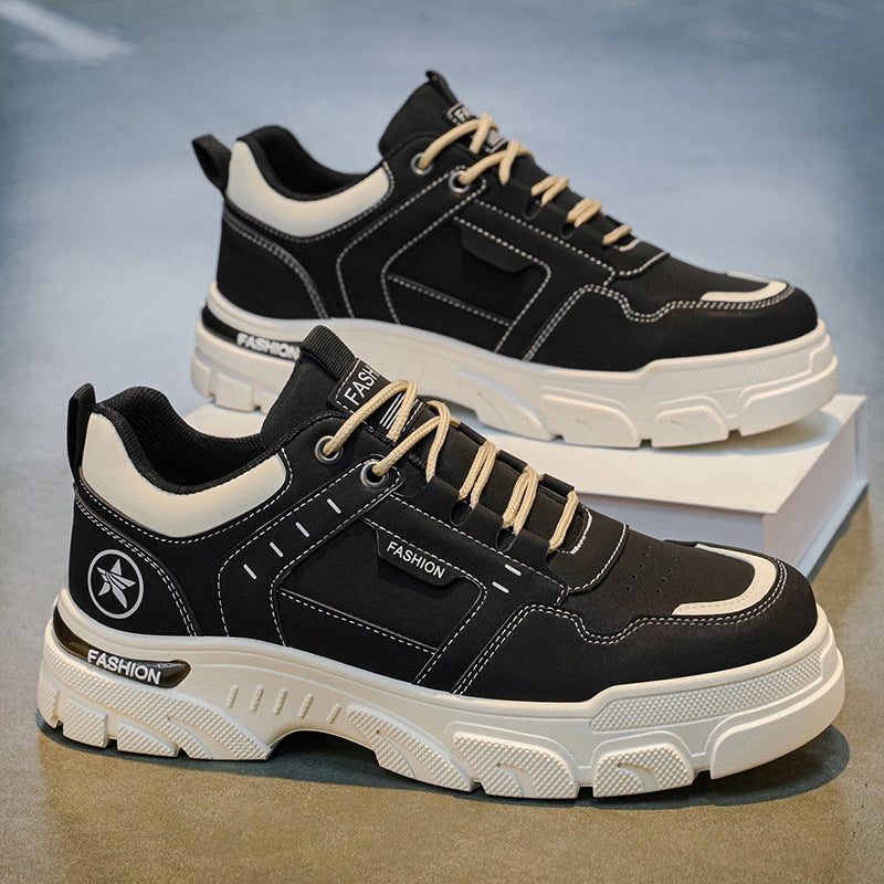 Men's shoes 2026 new spring thick-soled martin boots men's work shoes men's anti-slip athletic casual sneakers
