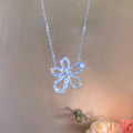 Micro-paved zircon five-petal flower necklace, accessible luxury, niche design for women, high-end, 2026 new trendy collarbone chain