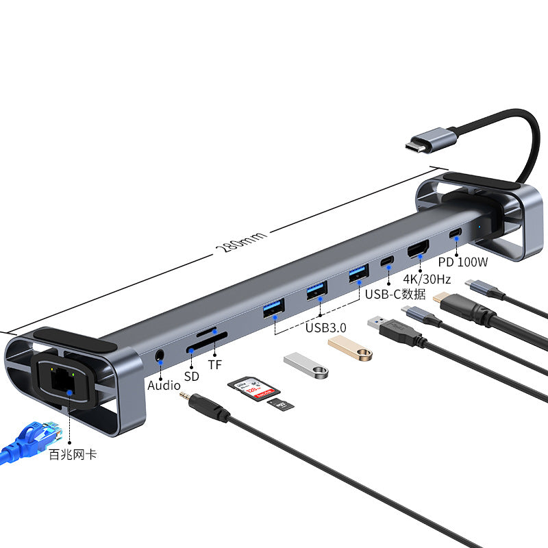 type-c expansion hub 3.0, compatible with macbook apple laptops, 11-in-1 docking station