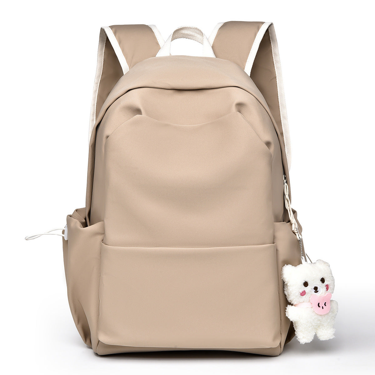 Casual men's and women's same backpack, cute pendant, student backpack, daily leisure large-capacity multi-functional backpack.