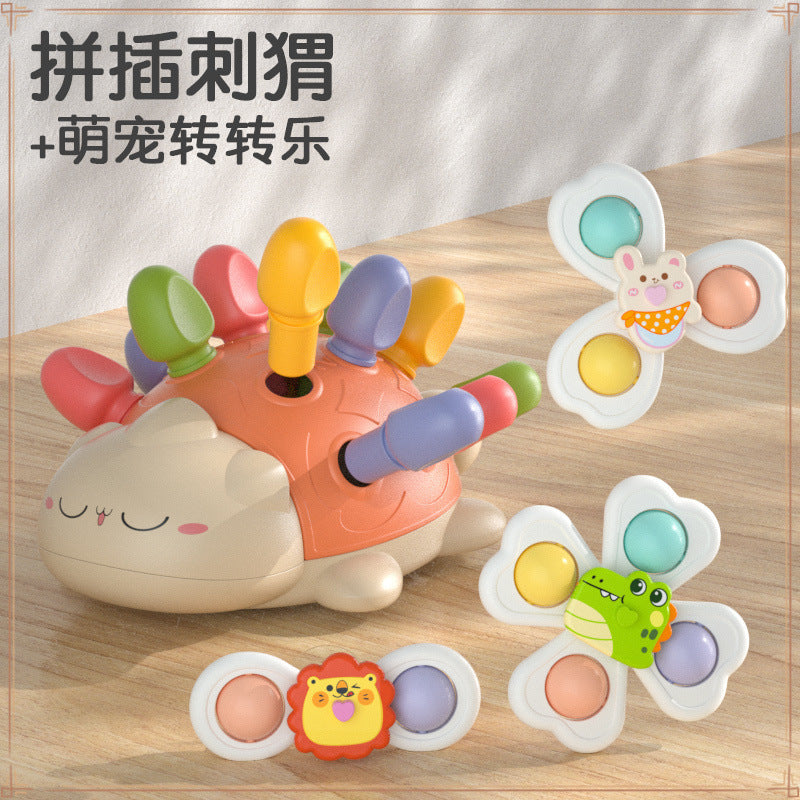 Hedgehog assembly hole pulling nails 6 months 8 baby concentration training early education baby toys 1 3 years old puzzle