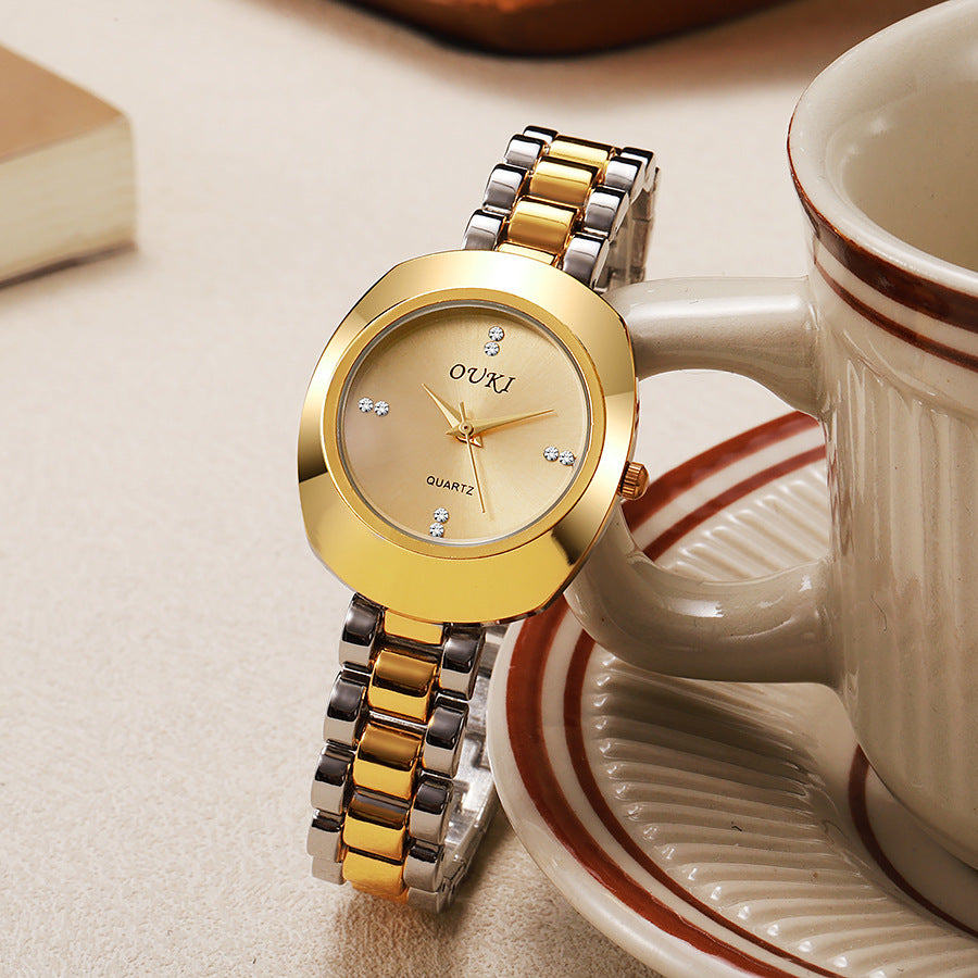 e-commerce hot-selling minimalist style women's watch, niche luxury, high-end design, diamond-faced wristwatch, manufacturer wholesale