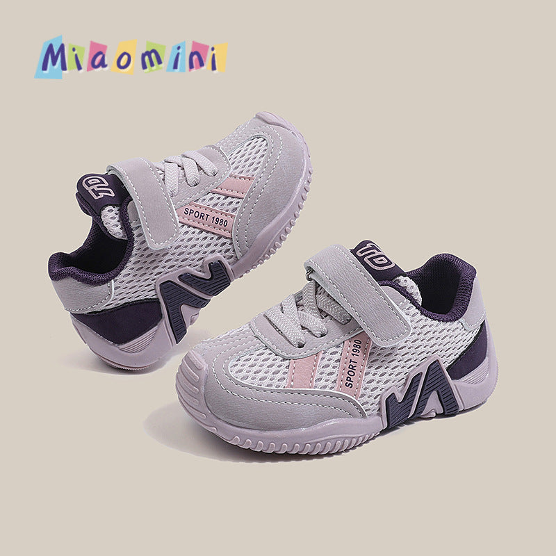 spring collection soft-soled boys' running shoes, breathable mesh german army trainers, kids' athletic shoes, girls' shoes, ages 1-6