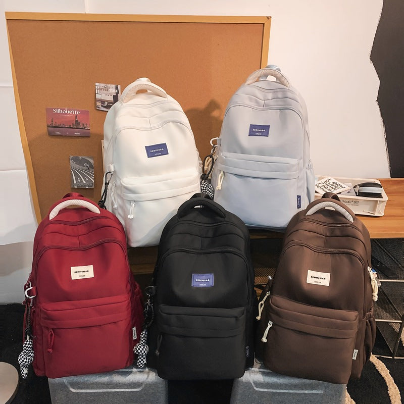 New trendy backpack - retro color scheme, large capacity, casual student backpack, perfect for class, unisex