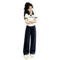 Girls' summer polo outfit - new  collection: korean style, preppy, cute two-piece set for girls (sizes for mid-to-large children)