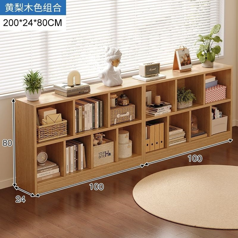 Bookshelf storage rack simple floor-standing wall-mounted storage cabinet rental house multi-layer living room for home bedroom small bookcase