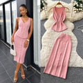 Pure desire style silm tank top sleeveless skirt two-piece set women's summer asymmetrical slimming look hip coverelegantsuit