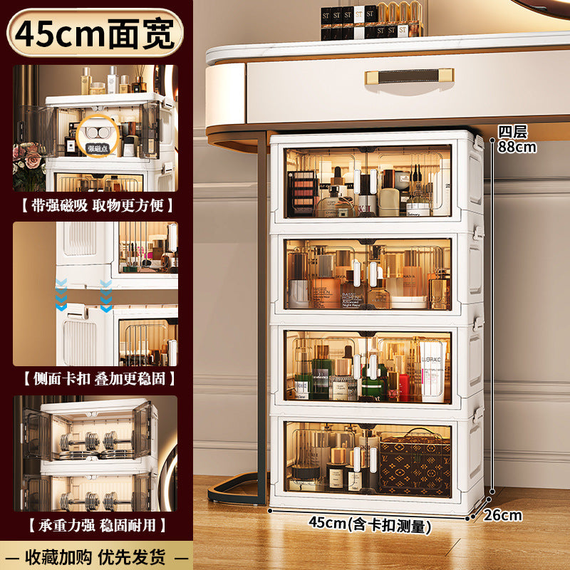 33-75 Plastic cosmetics cabinet storage storage box, folding transparent storage cabinet finishing multi-layer, starting from one piece for approval