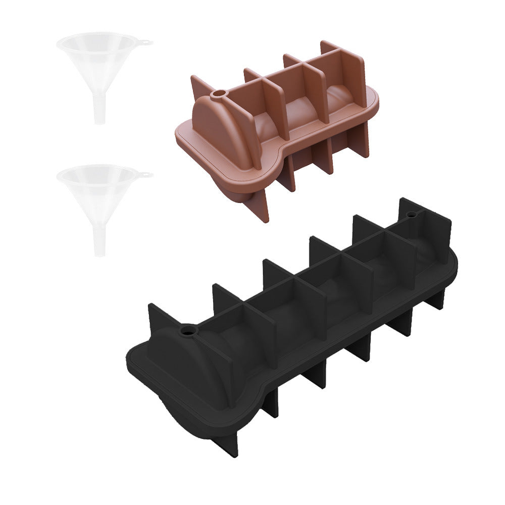Cross-border explosion spoof creative silicone ice grid with funnel with cover easy demoulding KTV party, ice mold wholesale