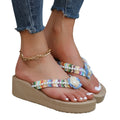 2024 summer new arrival: women's platform sandals with pearl flower embellishments - bestselling cross-border women's slides