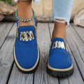 New arrival: women's chunky low-top loafers with side zipper – plus size, british style, slip-on flats – perfect for cross-border e-commerce,  supplier
