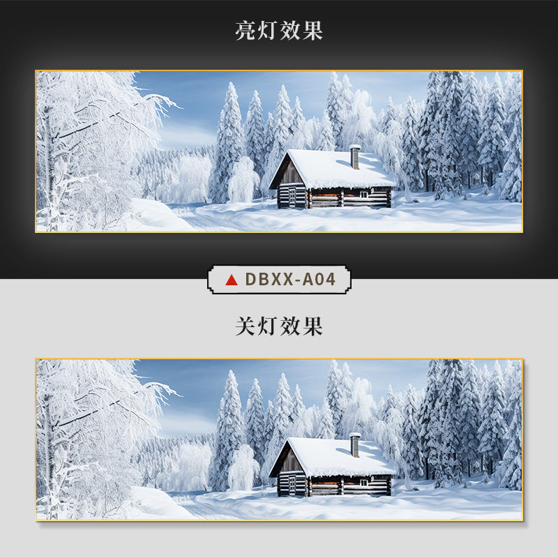 Farmyard Northeast Snow Scene Decorative Painting Rural Folk Scenery Wall Painting Iron Pot Stew Restaurant Light Box Hotel Hanging Painting