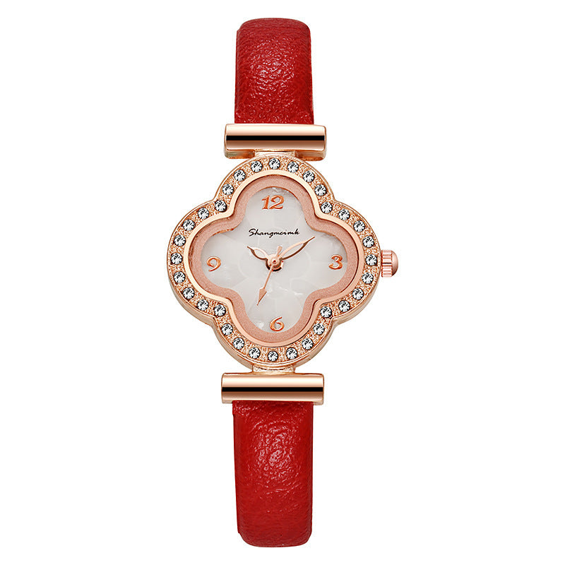 Shangmei lucky four-leaf clover popular watch niche accessible luxury women's watch liu's quartz ladies wholesale cross-border watch