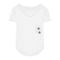 Women's t-shirt,  summer new arrival: v-neck, designer inner layer top, asymmetrical hot girl style, pure & sultry short sleeve top