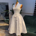 European and american cross-border women's fashion  summer new arrival: elegant retro v-neck sleeveless top and high-waisted a-line midi skirt set