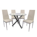 Tempered glass dining table set - modern luxury, high-end design, ideal for meetings and home use - minimalist dining table and chairs