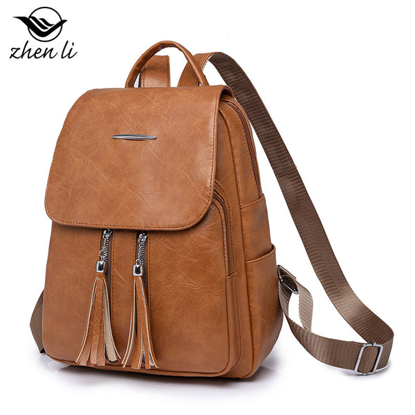 Zhenli 2023 autumn European and American retro PU backpack women's backpack bags girls bag