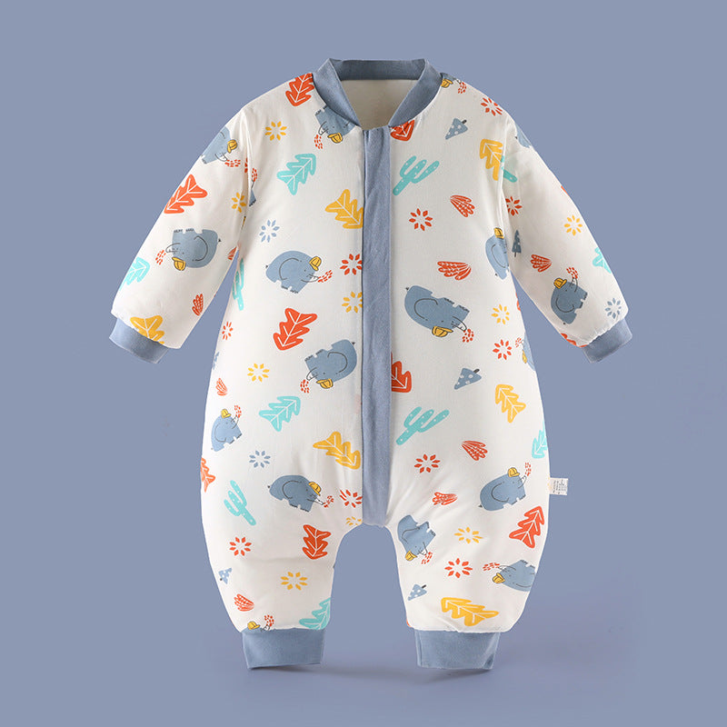 Newborn baby sleeping bag - autumn/winter style, anti-kick quilt, unisex baby padded sleeping bag with leg opening