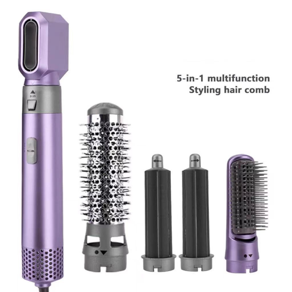 Cross-border hot comb 5-in-1 hot air comb aluminum alloy hair straightener automatic curling iron electric hair dryer