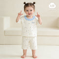 Baby pajamas modal cotton thin style kids' loungewear summer boys' and girls' three-quarter sleeve air conditioning suit two-piece set