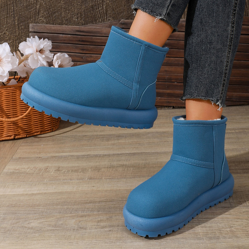Exportplus sizenew arrival snow boots fleece-linedthickenedheattechthick sole fur all-in-one northeast cotton shoes suede snow boots