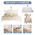 Nordic white cream solid wood bed - modern minimalist 1.8m double bed for master bedroom, 1.2m single bed with storage, wedding bed