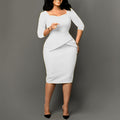 D591  foreign trade women's clothing  new fashion solid color bodycon pencil skirt ol style european and american dress