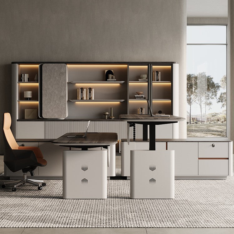 Saint li electric adjustable desk - executive office table, smart dual motor, minimalist modern, light luxury, high-end office electric desk
