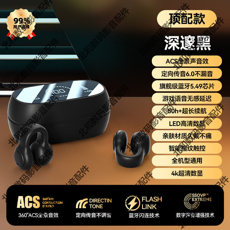 Bone conduction concept does not enter the ear clip ear bluetooth headset wireless sports clip ear long standby yancai life waterproof
