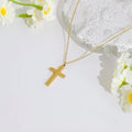 Stainless steel exquisite gold cross necklace - minimalist style gold cross pendant necklace for women and girls - perfect gift