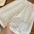 Girls' summer new fashionable and stylish cropped floral straight-leg casual pants - trendy, high-quality children's clothing for baby girls