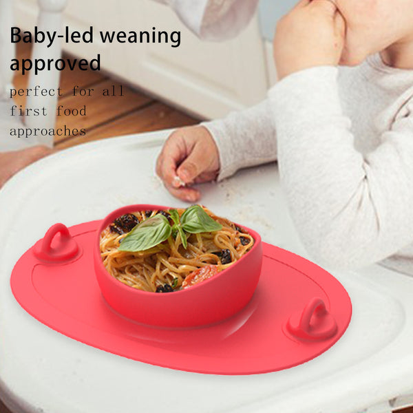 Baby silicone suction cup bowl integrated with cushion complementary food bowl  silicon gift feeding tableware