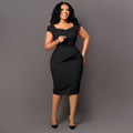 C8529  foreign trade women's clothing  new short-sleeve fashionable elegant bodycon pencil skirt african dress