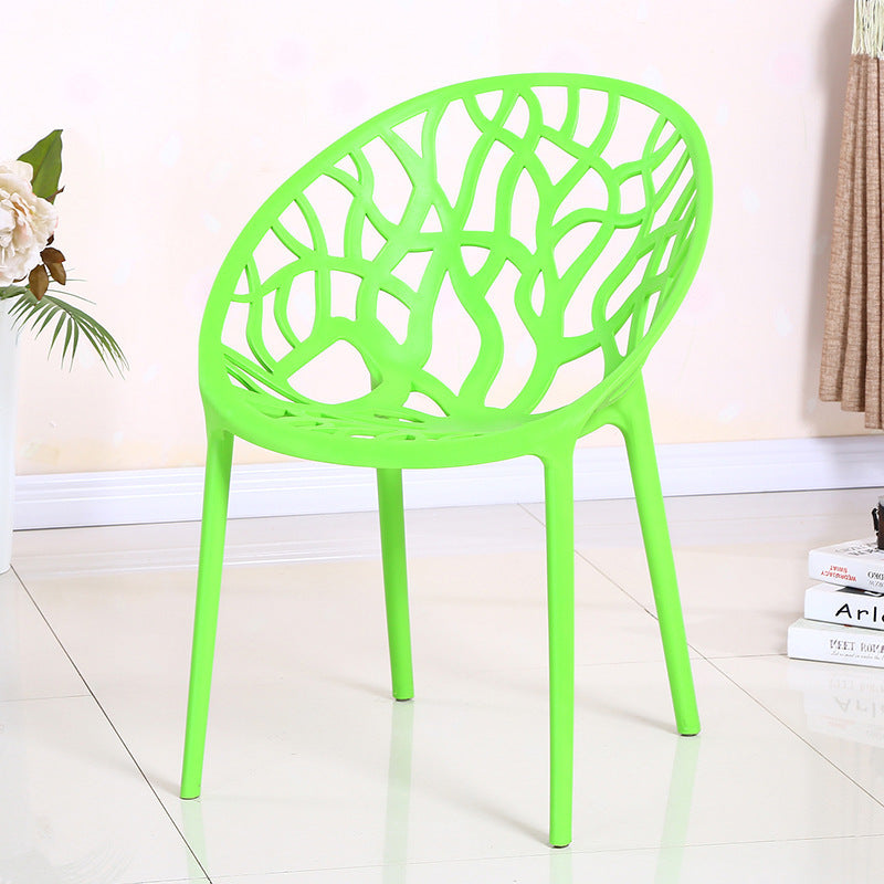 Scandinavian backrest dining chair, stackable, with armrests, thickened plastic chair, popular balcony, etc., cut out outdoor casual chair